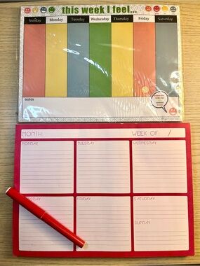 Lot of 2 Weekly Planner & Feelings Tracker Magnetic Notepads Undated